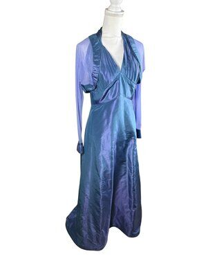 Luly Yang Couture Halter Maxi Formal Dress